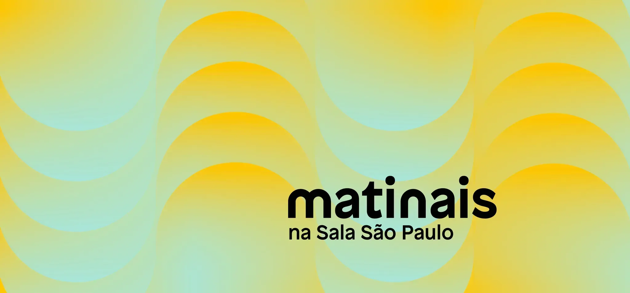 Logotipo escrito "matinais na sala são paulo" com fundo verde e elementos gráficos amarelos, em formato de onda.
