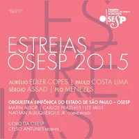 A capa mostra letras soltas em um fundo rosa sólido, com logo da Osesp e nome do álbum.
