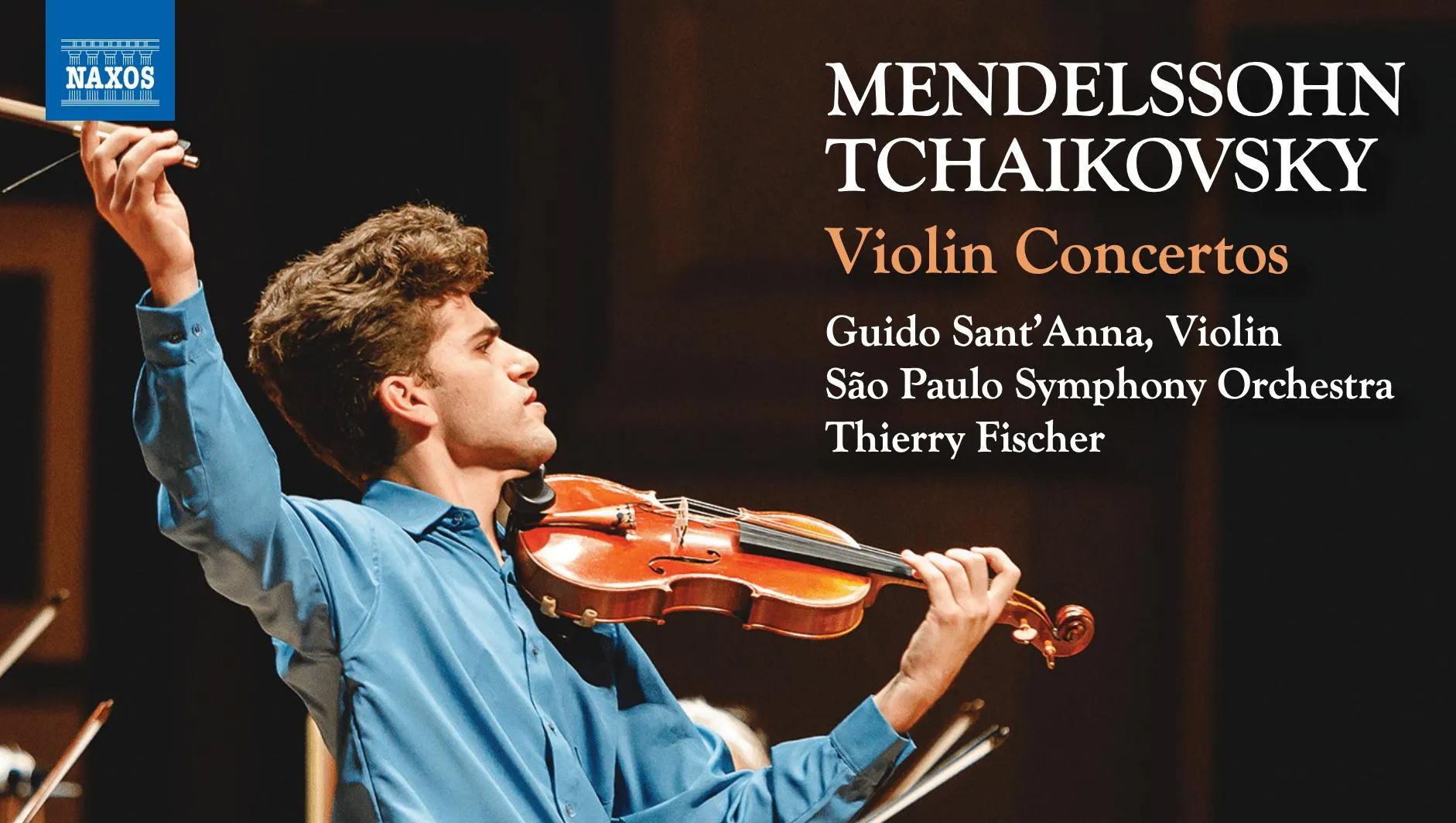 Capa do álbum da Osesp com imagem de Guido Sant'Anna, solista que integra o lançamento.